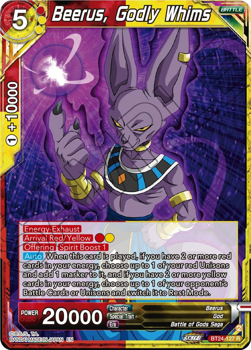 Beerus, Godly Whims (BT24-127) [Beyond Generations] | Fandemonia Ltd