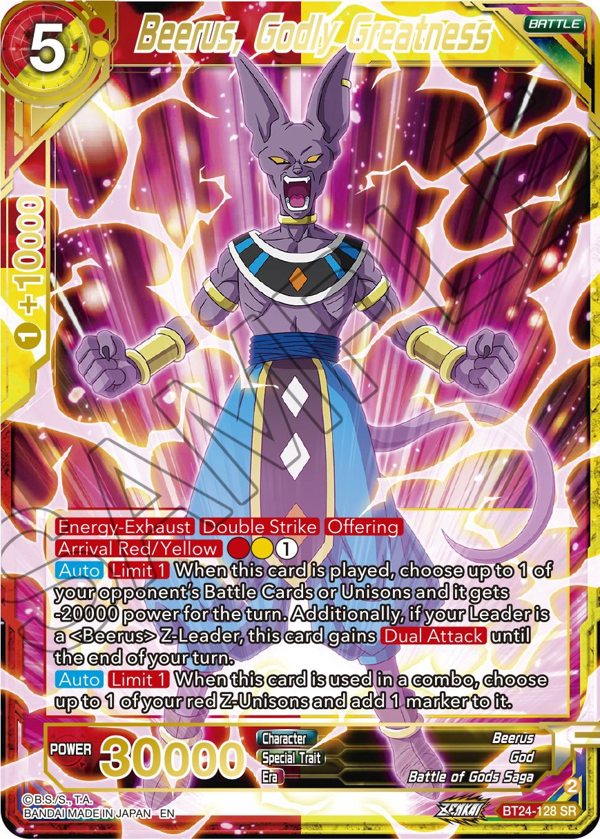 Beerus, Godly Greatness (BT24-128) [Beyond Generations] | Fandemonia Ltd