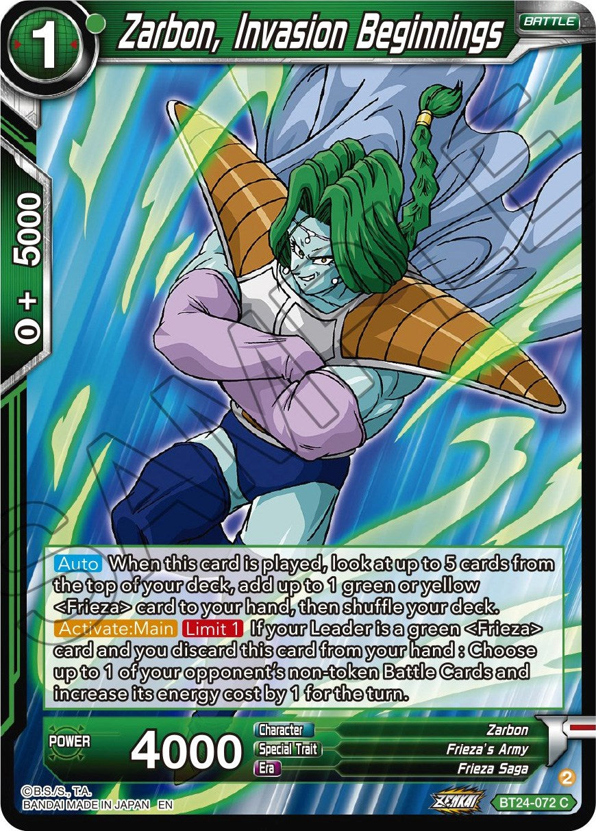 Zarbon, Invasion Beginnings (BT24-072) [Beyond Generations] | Fandemonia Ltd