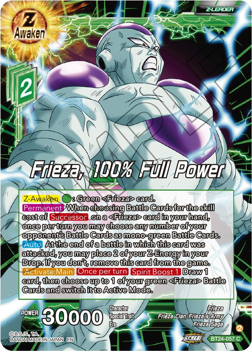 Frieza, 100% Full Power (BT24-057) [Beyond Generations] | Fandemonia Ltd