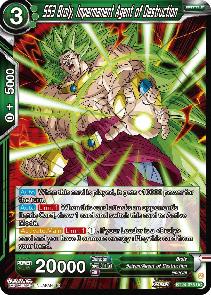 SS3 Broly, Impermanent Agent of Destruction (BT24-075) [Beyond Generations] | Fandemonia Ltd