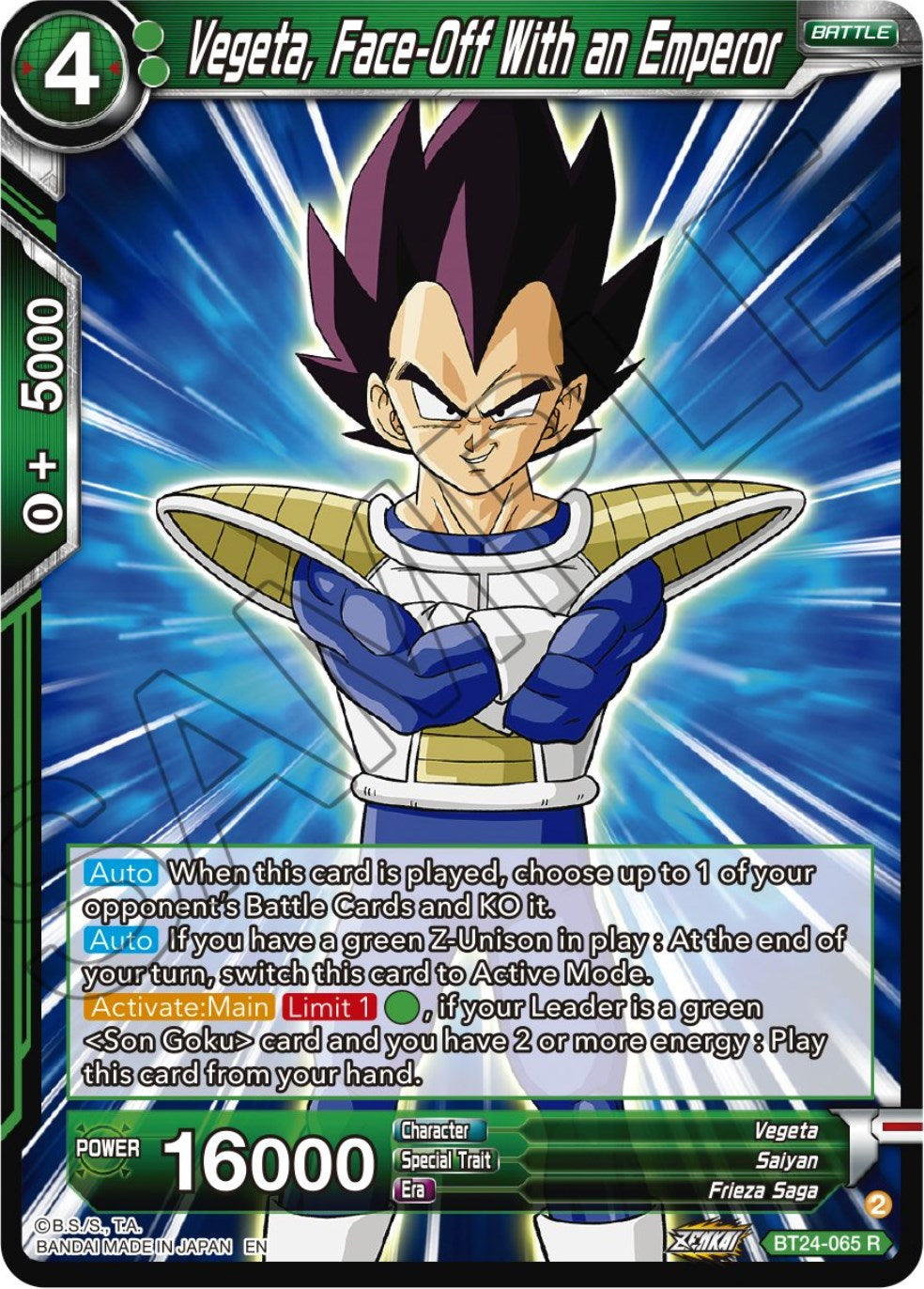 Vegeta, Face-Off With an Emperor (BT24-065) [Beyond Generations] | Fandemonia Ltd