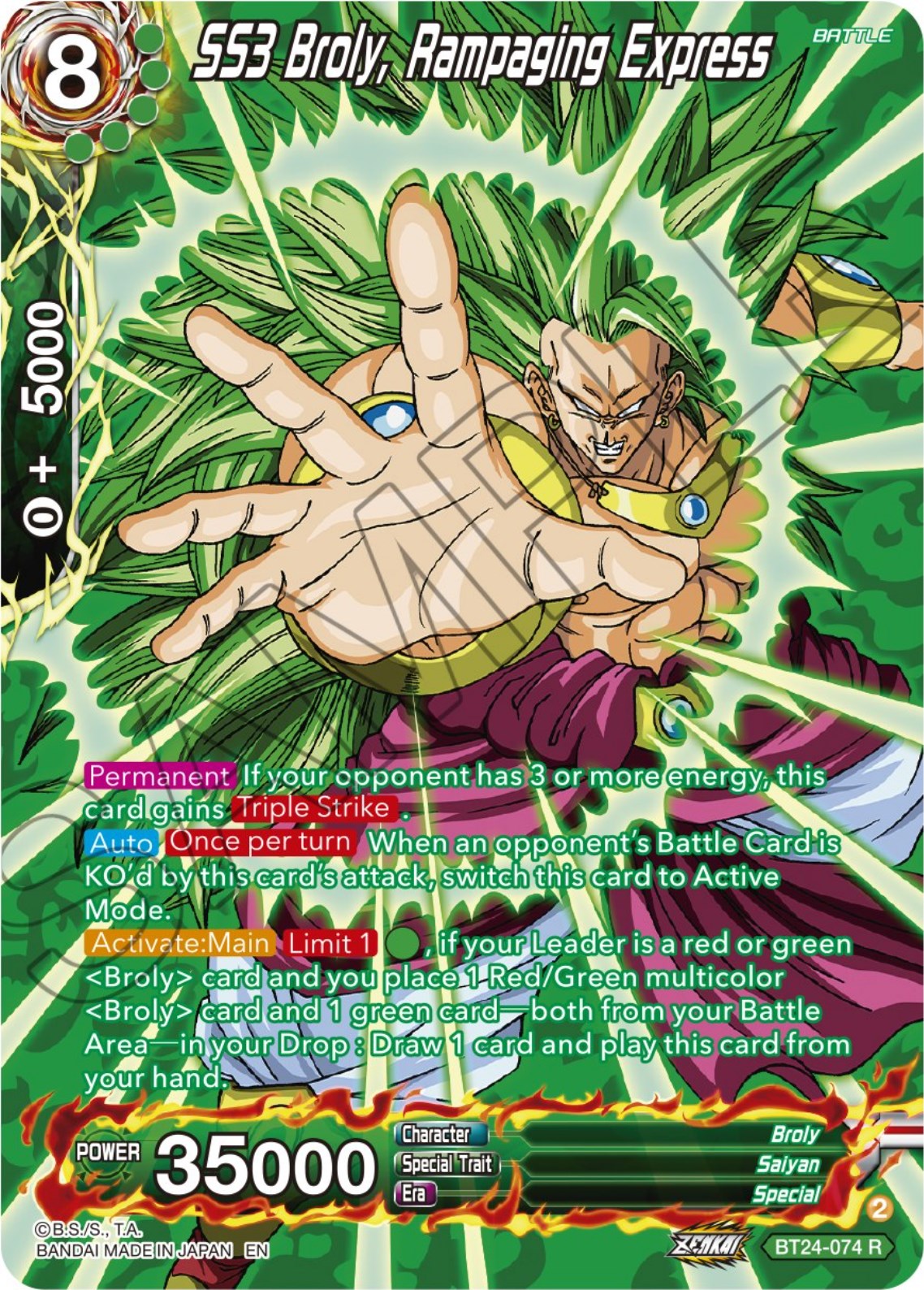 SS3 Broly, Rampaging Express (Collector Booster) (BT24-074) [Beyond Generations] | Fandemonia Ltd