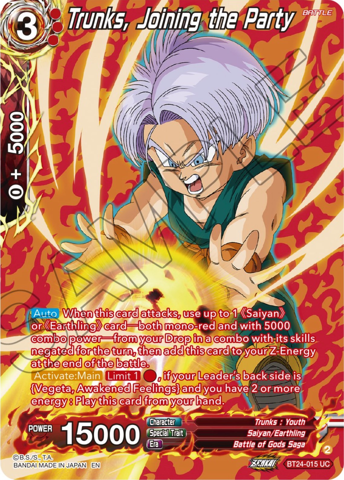 Trunks, Joining the Party (Collector Booster) (BT24-015) [Beyond Generations] | Fandemonia Ltd