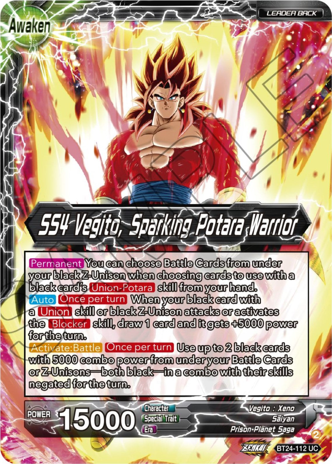 SS4 Son Goku & SS4 Vegeta // SS4 Vegito, Sparking Potara Warrior (BT24-112) [Beyond Generations] | Fandemonia Ltd