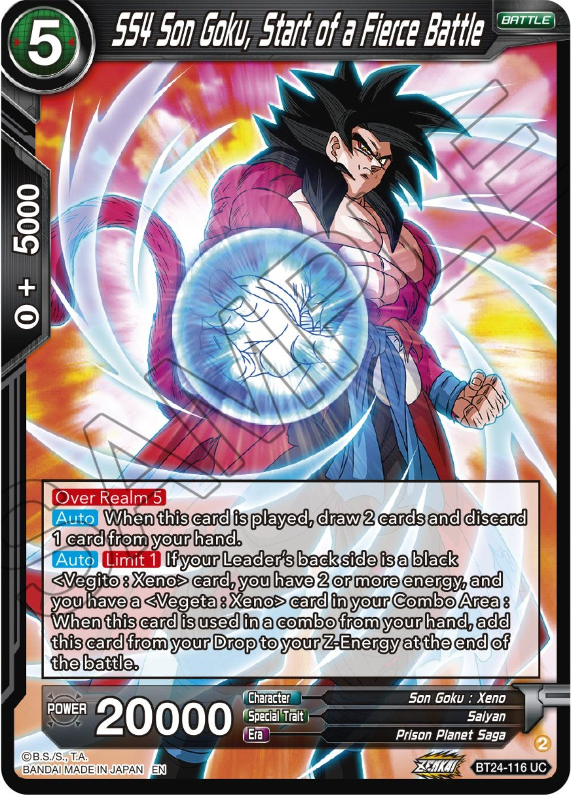 SS4 Son Goku, Starts of a Fierce Battle (BT24-116) [Beyond Generations] | Fandemonia Ltd