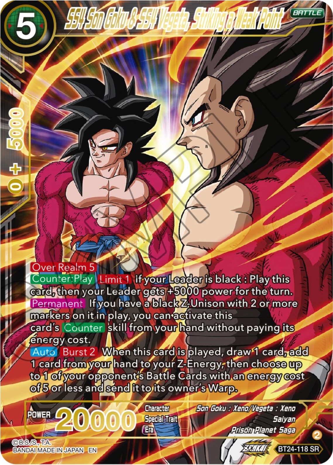 SS4 Son Goku & SS4 Vegeta, Striking a Weak Point (BT24-118) [Beyond Generations] | Fandemonia Ltd