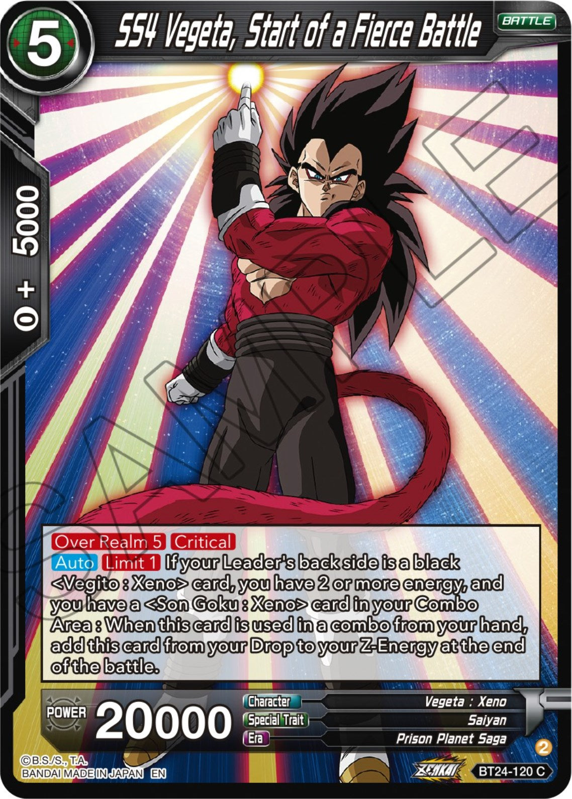 SS4 Vegeta, Start of a Fierce Battle (BT24-120) [Beyond Generations] | Fandemonia Ltd