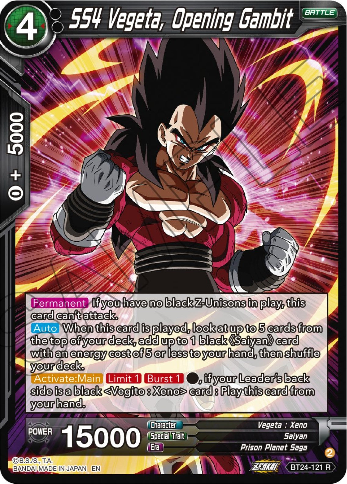 SS4 Vegeta, Opening Gambit (BT24-121) [Beyond Generations] | Fandemonia Ltd