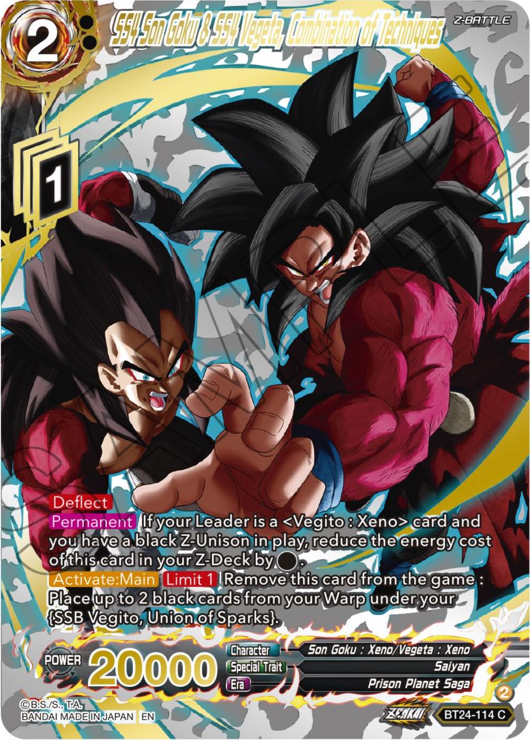 SS4 Son Goku & SS4 Vegeta, Combination of Techniques (Collector Booster) (BT24-114) [Beyond Generations] | Fandemonia Ltd