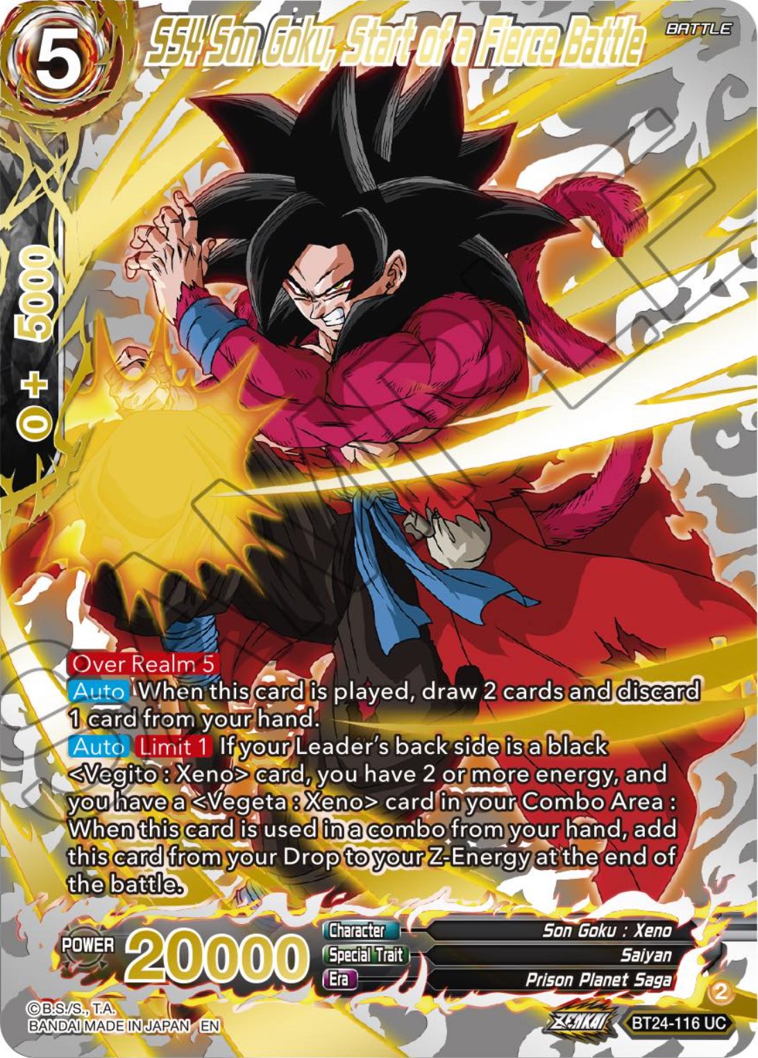 SS4 Son Goku, Start of a Fierce Battle (Collector Booster) (BT24-116) [Beyond Generations] | Fandemonia Ltd