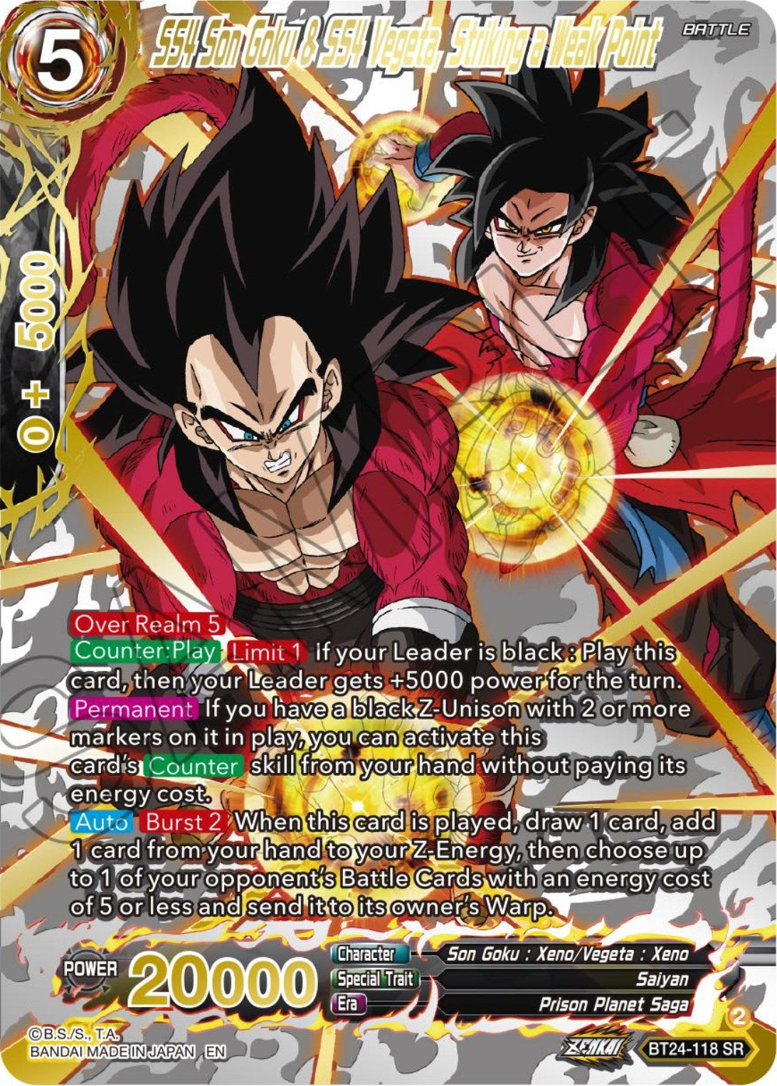 SS4 Son Goku & SS4 Vegeta, Striking a Weak Point (Collector Booster) (BT24-118) [Beyond Generations] | Fandemonia Ltd