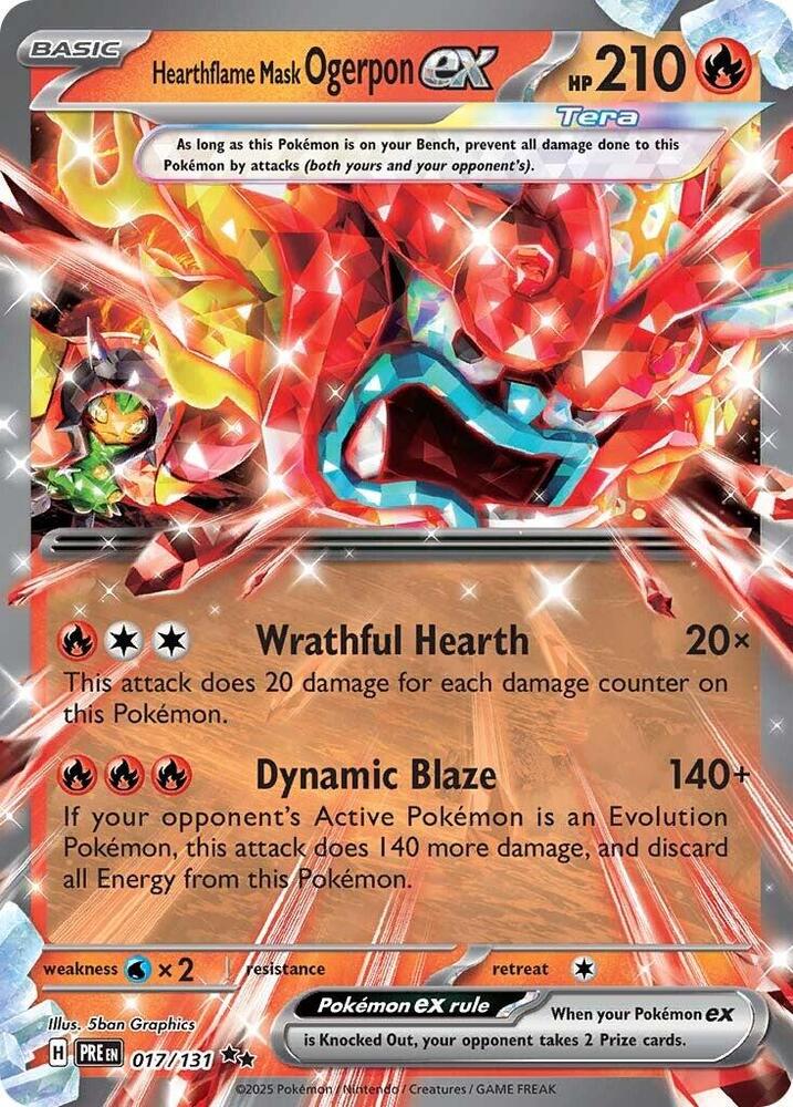 Hearthflame Mask Ogerpon ex (017/131) [Scarlet & Violet: Prismatic Evolutions] | Fandemonia Ltd