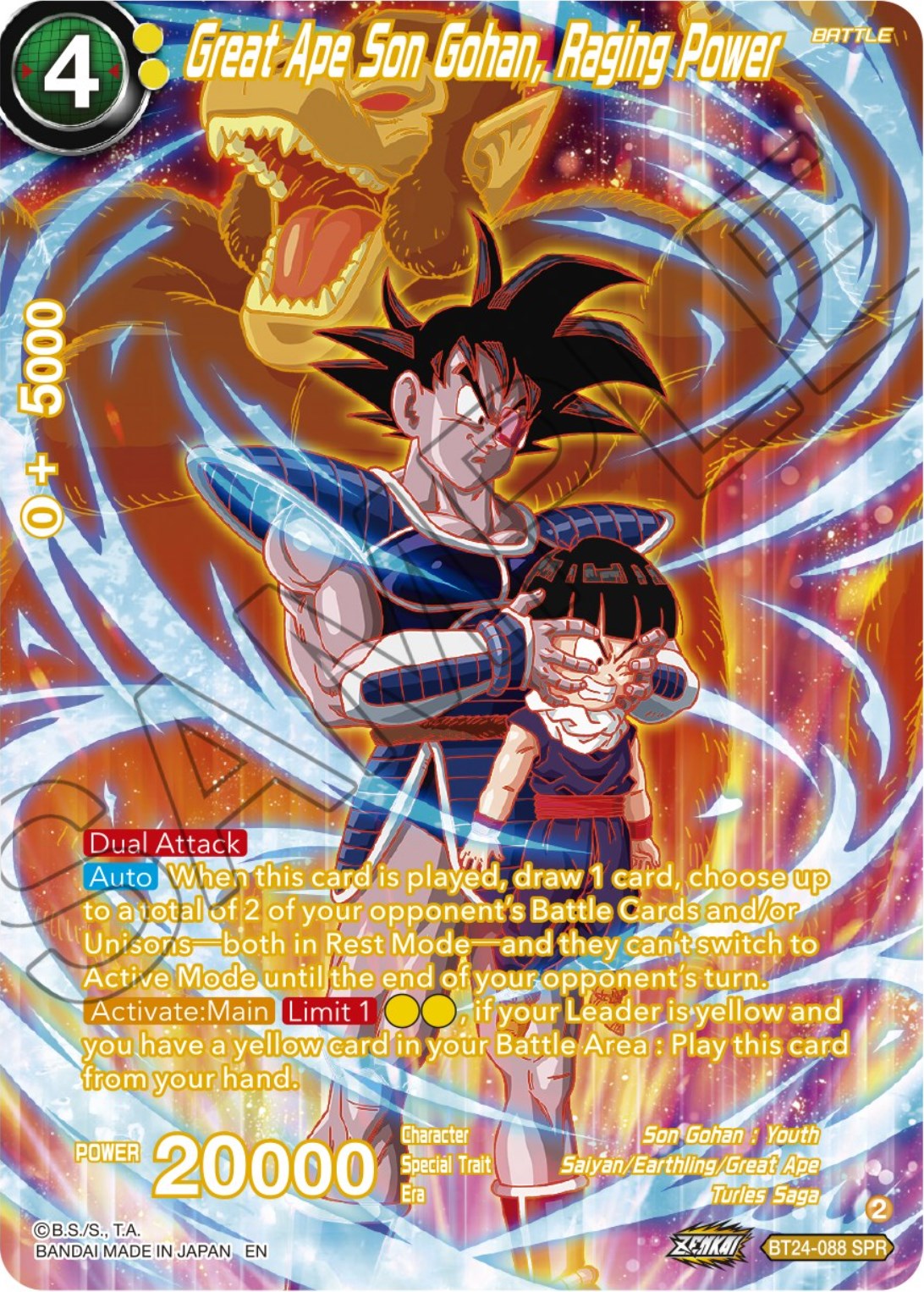 Great Ape Son Gohan, Raging Power (SPR) (BT24-088) [Beyond Generations] | Fandemonia Ltd