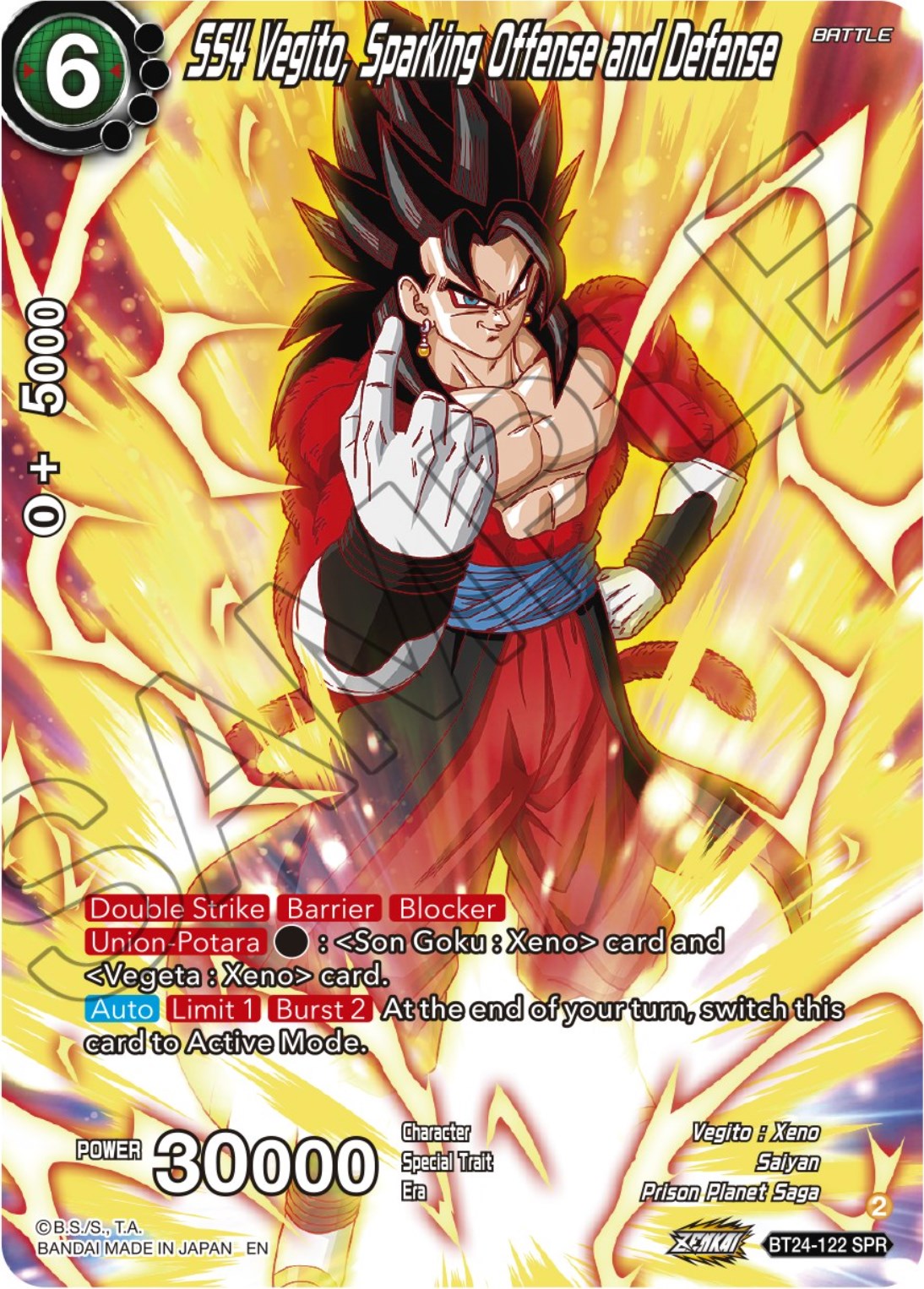 SS4 Vegito, Sparking Offense and Defense (SPR) (BT24-122) [Beyond Generations] | Fandemonia Ltd