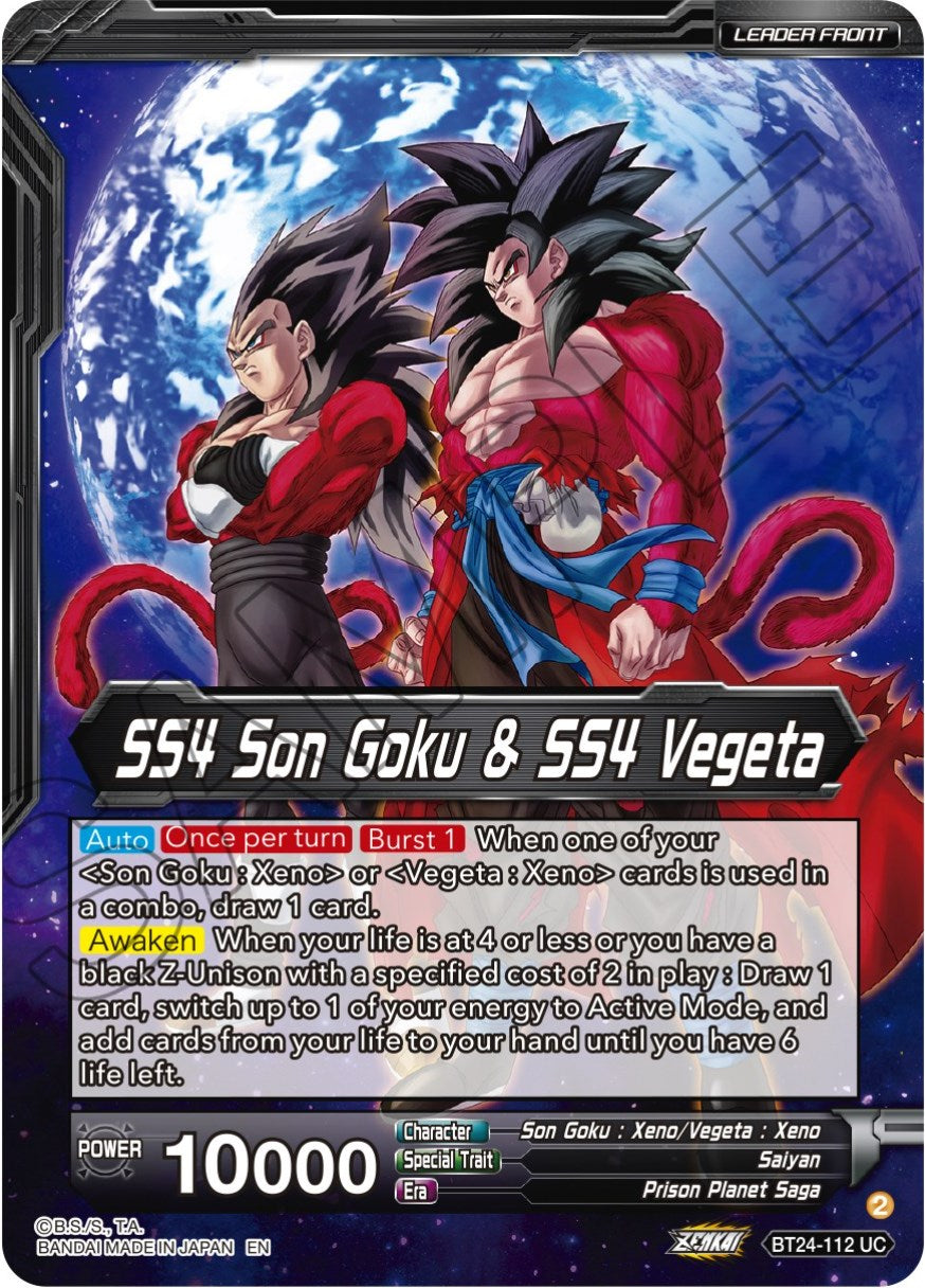 SS4 Son Goku & SS4 Vegeta // SS4 Vegito, Sparking Potara Warrior (SLR) (BT24-112) [Beyond Generations] | Fandemonia Ltd