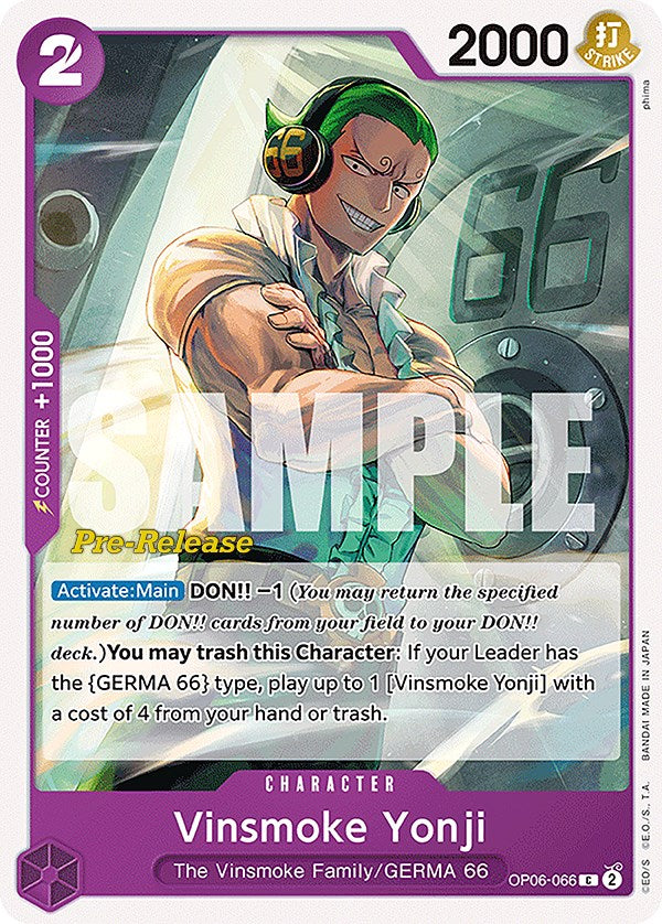 Vinsmoke Yonji [Wings of the Captain Pre-Release Cards] | Fandemonia Ltd