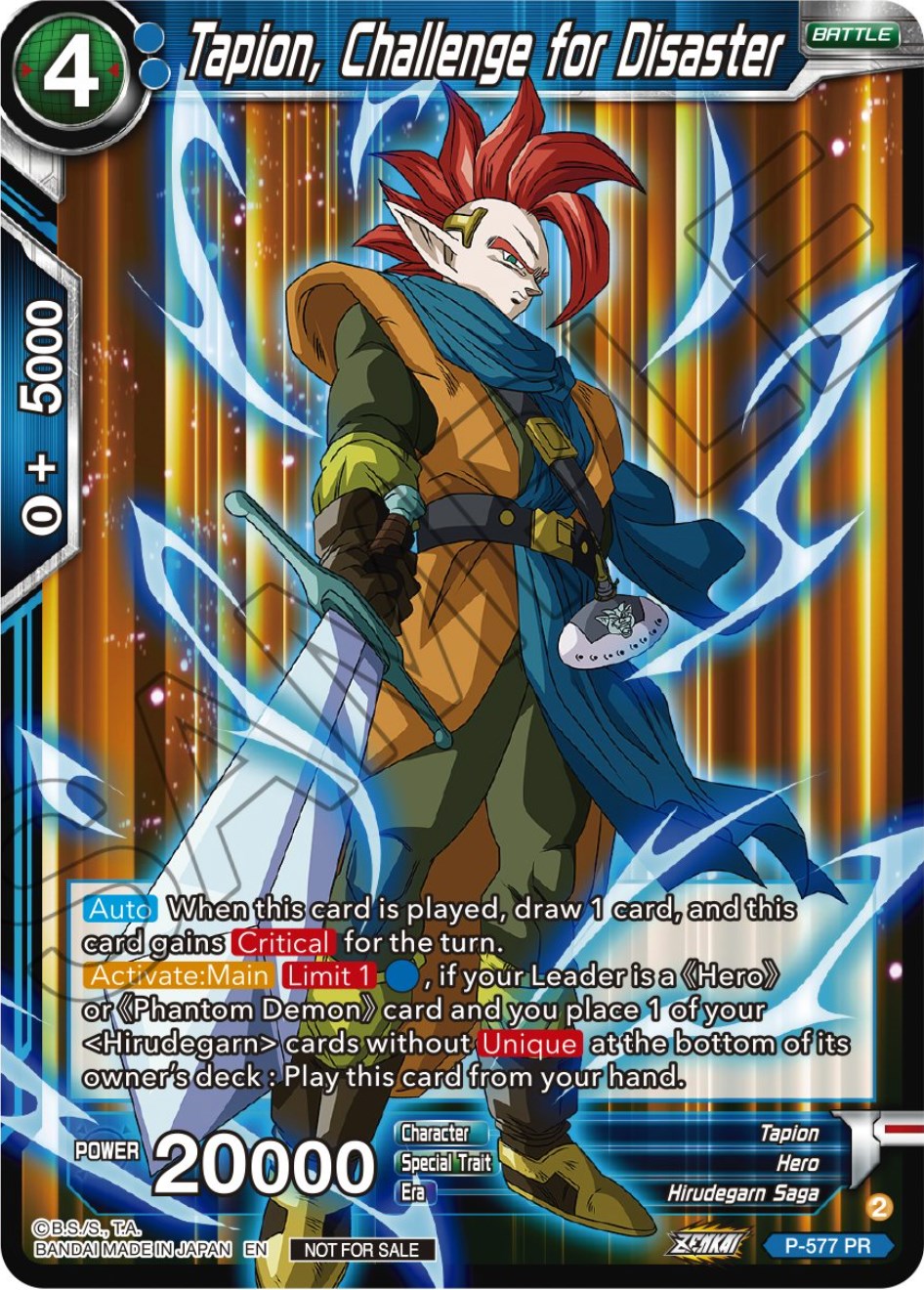 Tapion, Challenge for Disaster (Zenkai Series Tournament Pack Vol.7) (P-577) [Tournament Promotion Cards] | Fandemonia Ltd