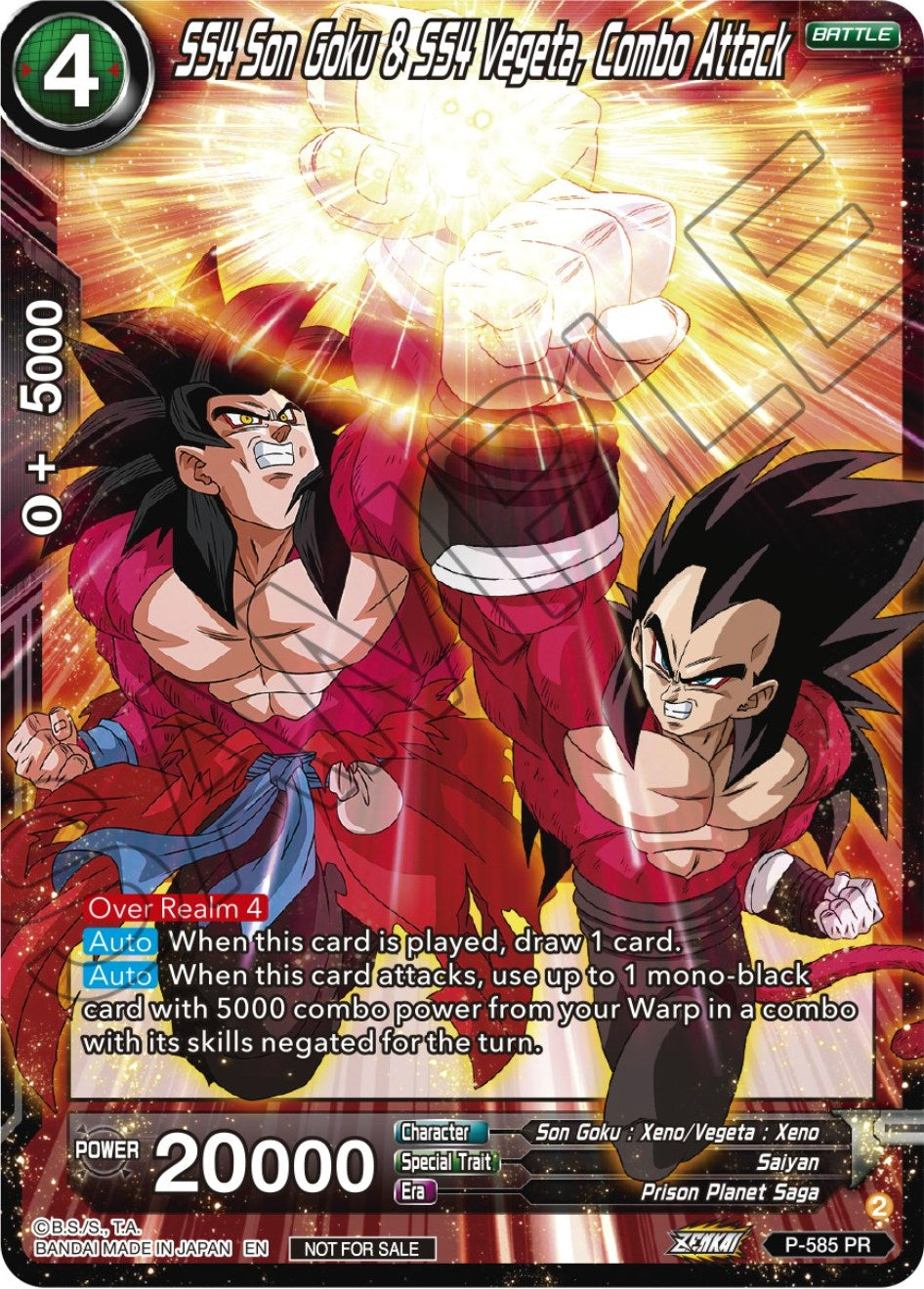 SS4 Son Goku & SS4 Vegeta, Combo Attack (Zenkai Series Tournament Pack Vol.7) (P-585) [Tournament Promotion Cards] | Fandemonia Ltd