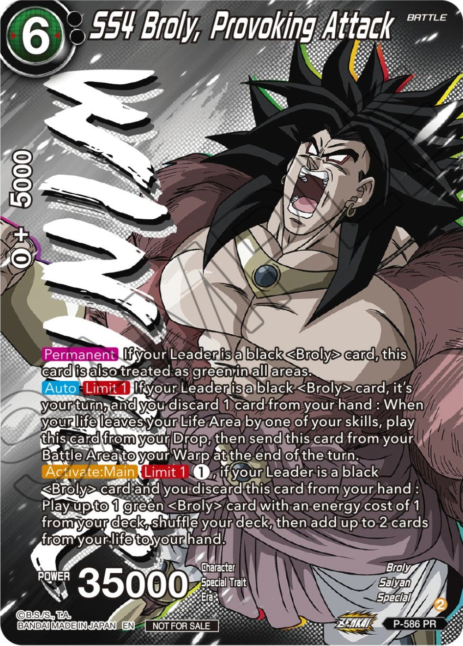 SS4 Broly, Provoking Attack (Zenkai Series Tournament Pack Vol.7) (Winner) (P-586) [Tournament Promotion Cards] | Fandemonia Ltd