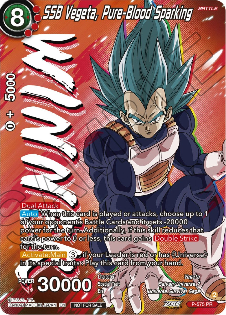 SSB Vegeta, Pure-Blood Sparking (Zenkai Series Tournament Pack Vol.7) (Winner) (P-575) [Tournament Promotion Cards] | Fandemonia Ltd