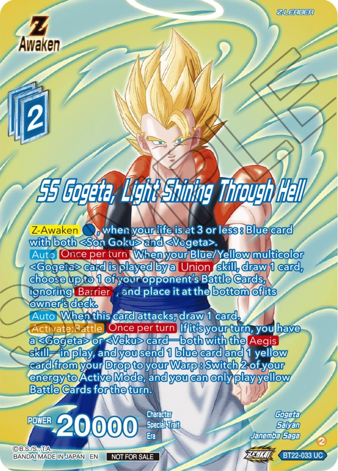 SS Gogeta, Light Shining Through Hell (Premium Alt-Art Card Set 2024 Vol.1) (BT22-033) [Promotion Cards] | Fandemonia Ltd