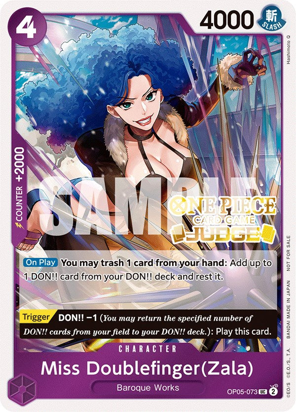 Miss Doublefinger(Zala) (Judge Pack Vol. 3) [One Piece Promotion Cards] | Fandemonia Ltd