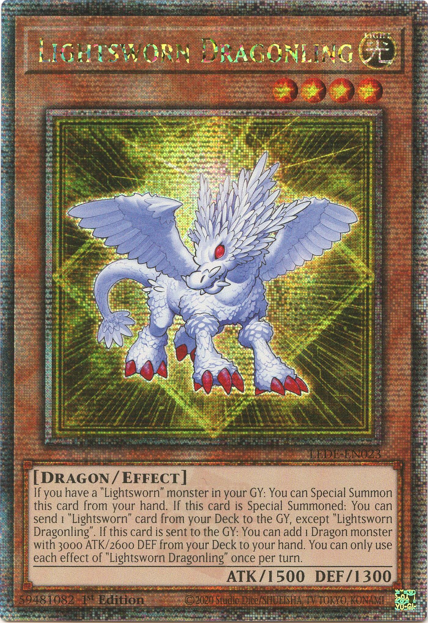 Lightsworn Dragonling (Quarter Century Secret Rare) [LEDE-EN023] Quarter Century Secret Rare | Fandemonia Ltd