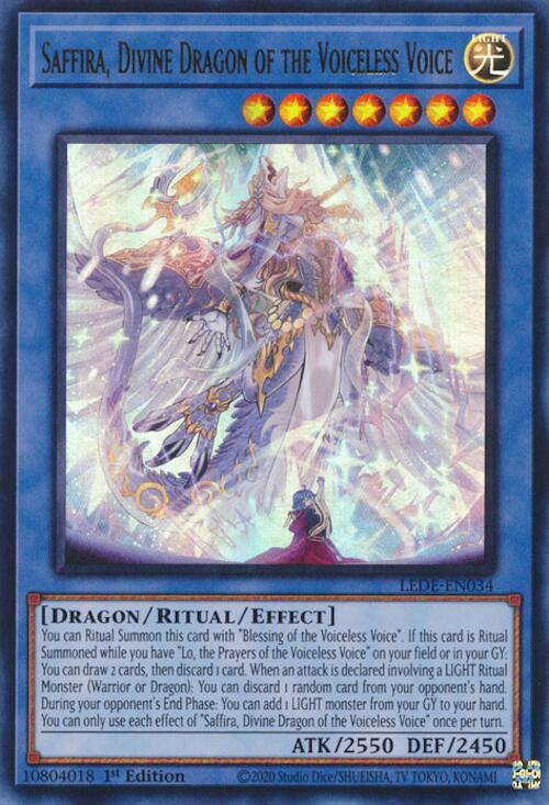 Saffira, Divine Dragon of the Voiceless Voice [LEDE-EN034] Ultra Rare | Fandemonia Ltd