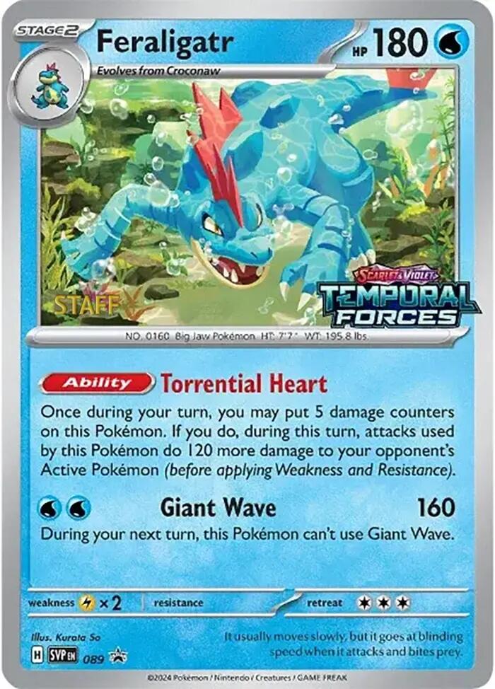 Feraligatr (089) (Staff Prerelease Promo) [Scarlet & Violet: Black Star Promos] | Fandemonia Ltd