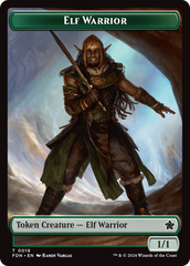 Emblem - Vivien Reid // Elf Warrior Double-Sided Token [Foundations Tokens] | Fandemonia Ltd