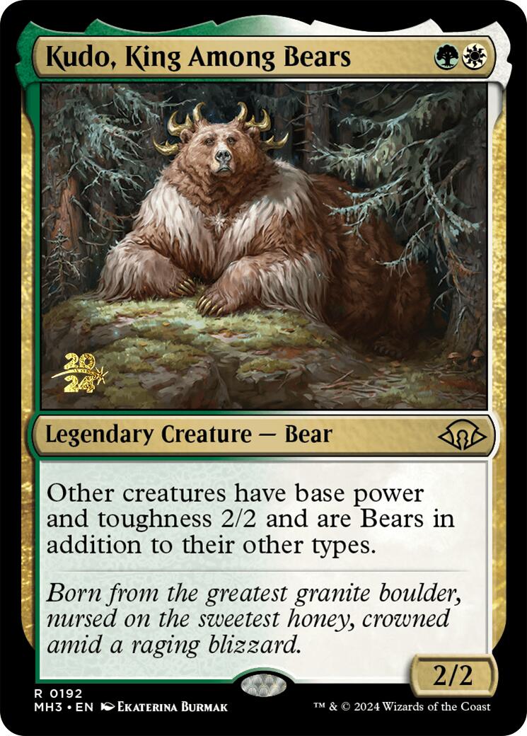 Kudo, King Among Bears [Modern Horizons 3 Prerelease Promos] | Fandemonia Ltd