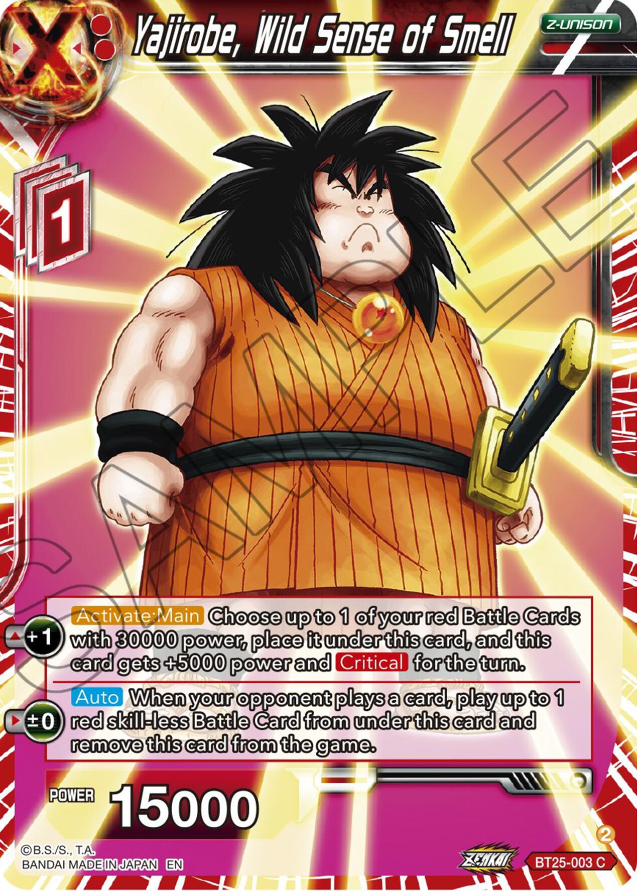 Yajirobe, Wild Sense of Smell (BT25-003) [Legend of the Dragon Balls] | Fandemonia Ltd