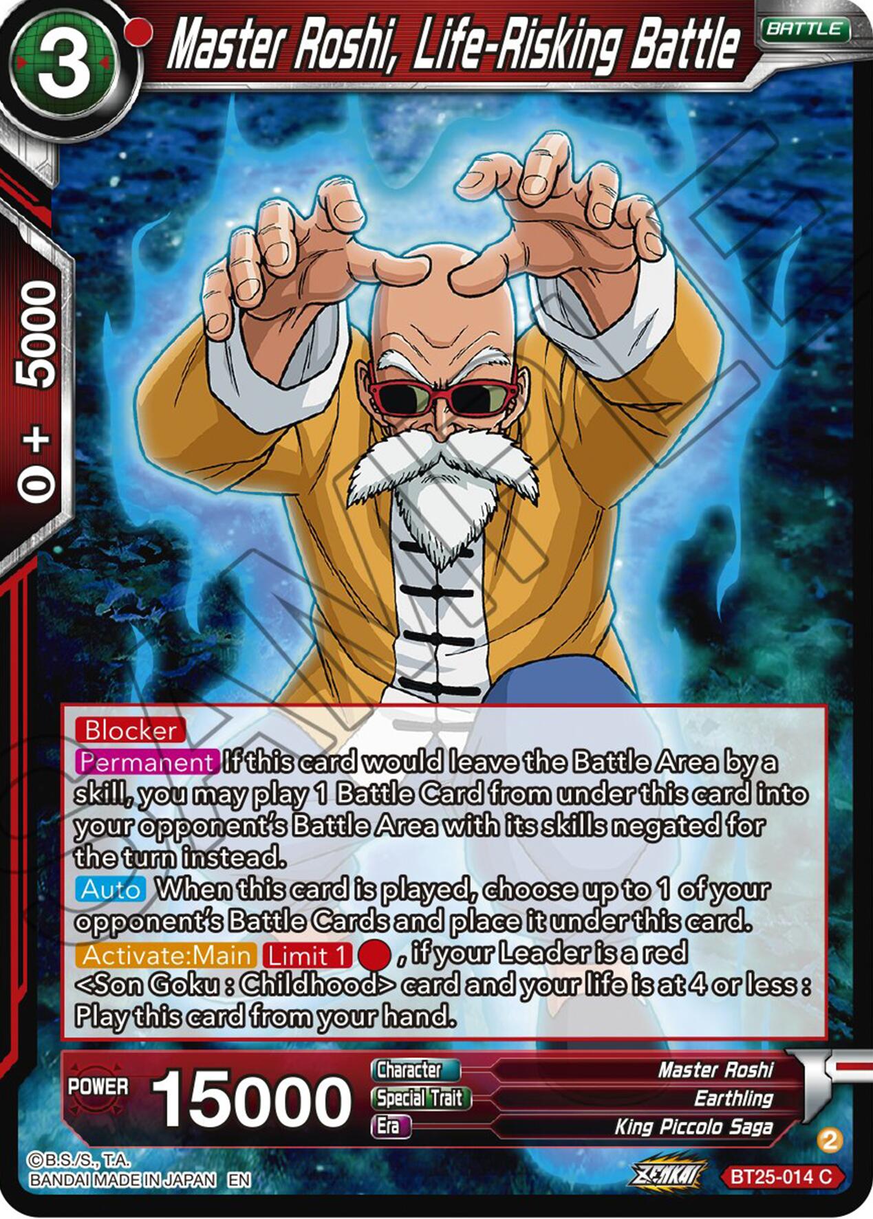 Master Roshi, Life-Risking Battle (BT25-014) [Legend of the Dragon Balls] | Fandemonia Ltd