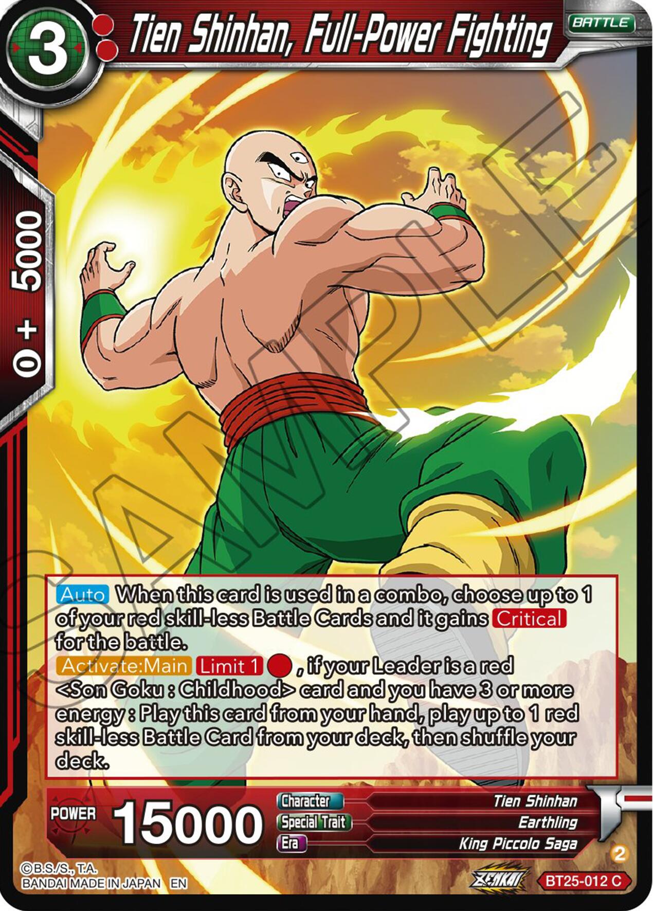 Tien Shinhan, Full-Power Fighting (BT25-012) [Legend of the Dragon Balls] | Fandemonia Ltd
