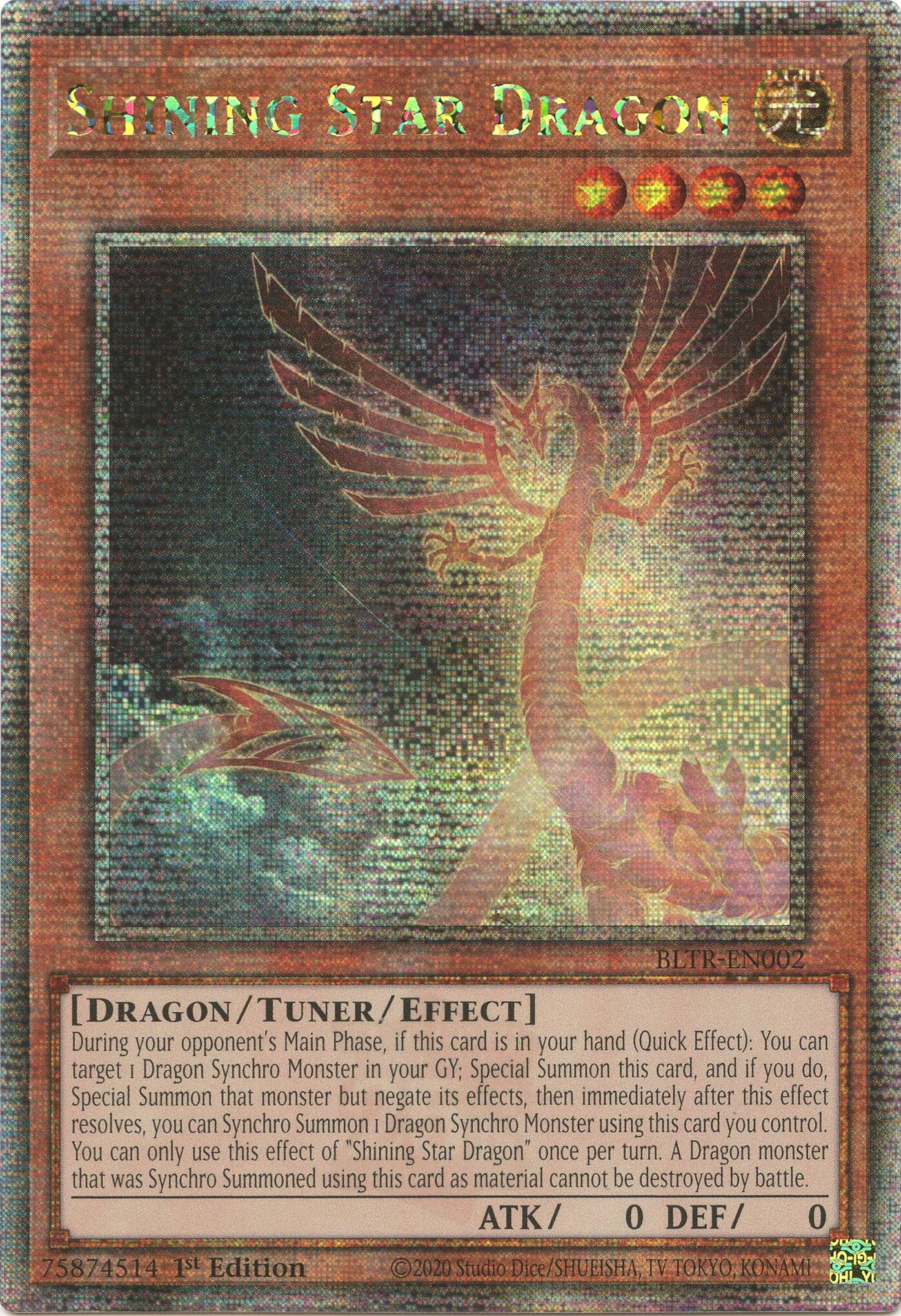 Shining Star Dragon (Quarter Century Secret Rare) [BLTR-EN002] Quarter Century Secret Rare | Fandemonia Ltd