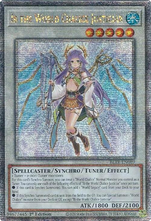 Ib the World Chalice Justiciar (Quarter Century Secret Rare) [BLTR-EN089] Quarter Century Secret Rare | Fandemonia Ltd