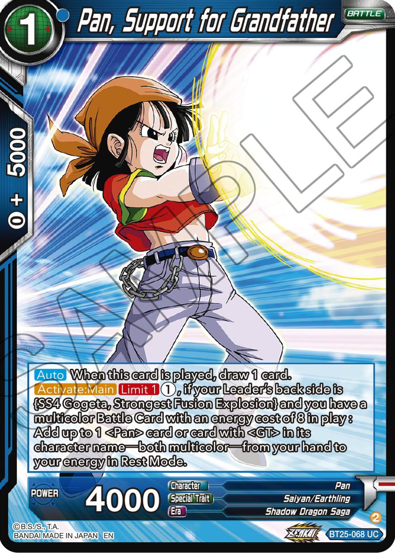 Pan, Support for Grandfather (BT25-068 UC) [Legend of the Dragon Balls] | Fandemonia Ltd