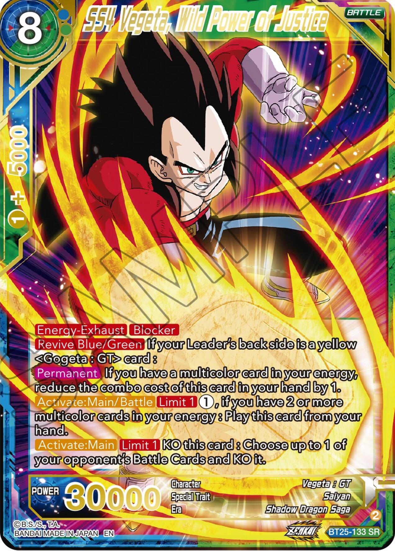 SS4 Vegeta, Wild Power of Justice (BT25-133) [Legend of the Dragon Balls] | Fandemonia Ltd