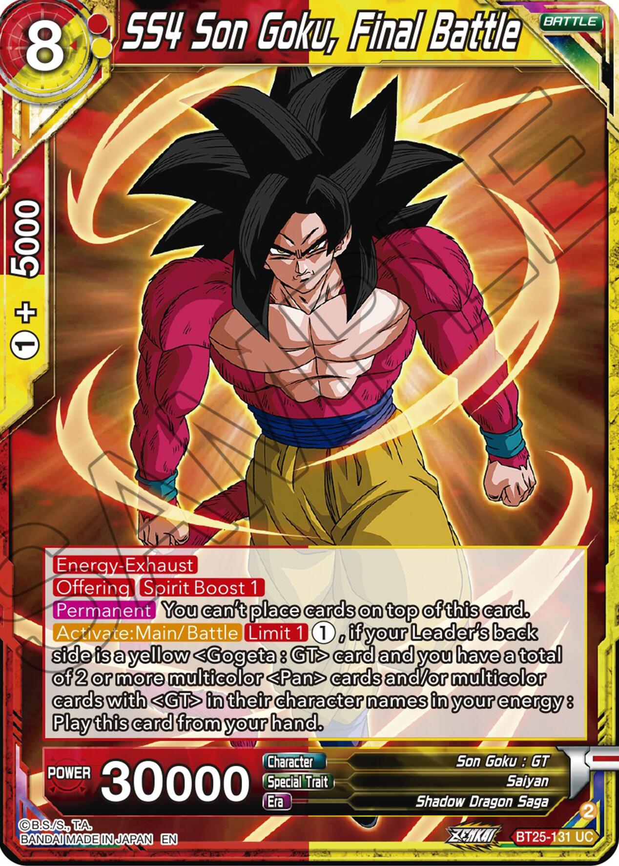 SS4 Son Goku, Final Battle (BT25-131) [Legend of the Dragon Balls] | Fandemonia Ltd