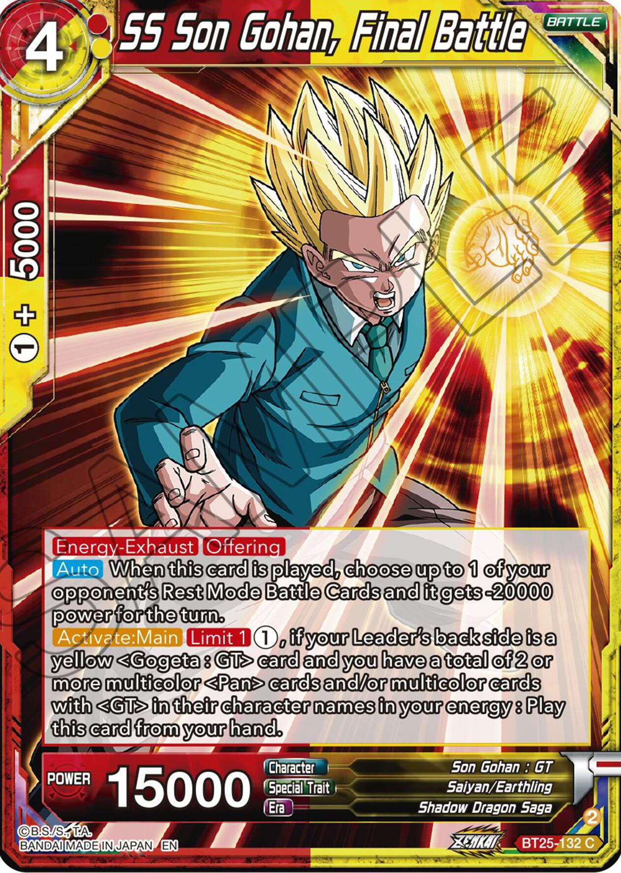 SS Son Gohan, Final Battle (BT25-132) [Legend of the Dragon Balls] | Fandemonia Ltd