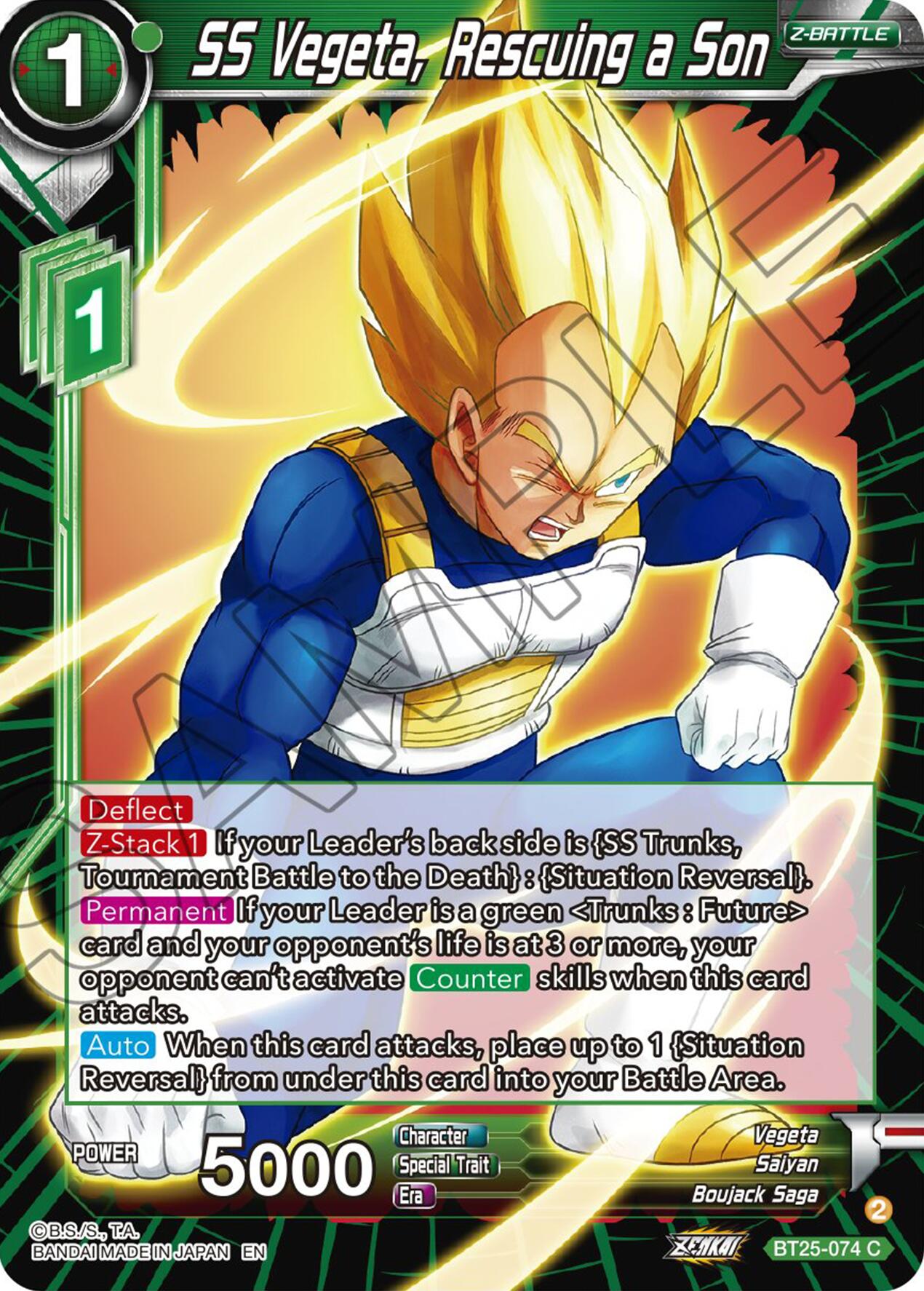 SS Vegeta, Rescuing a Son (BT25-074) [Legend of the Dragon Balls] | Fandemonia Ltd