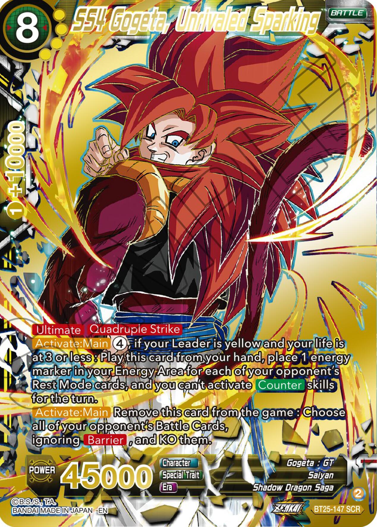 SS4 Gogeta, Unrivaled Sparking (BT25-147) [Legend of the Dragon Balls] | Fandemonia Ltd