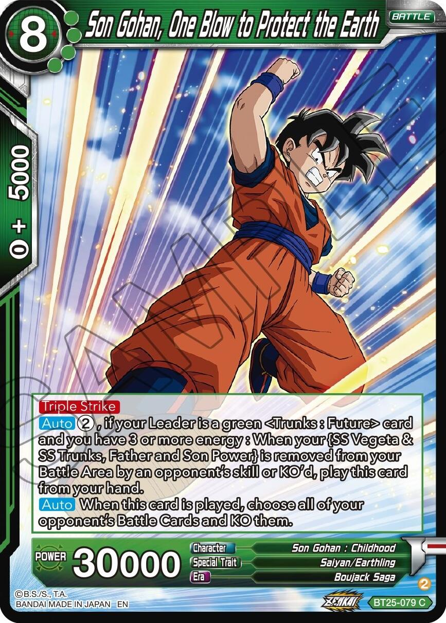 Son Gohan, One Blow to Protect the Earth (BT25-079) [Legend of the Dragon Balls] | Fandemonia Ltd