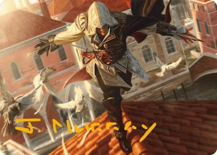 Ezio, Blade of Vengeance Art Card (Gold-Stamped Signature) [Assassin's Creed Art Series] | Fandemonia Ltd