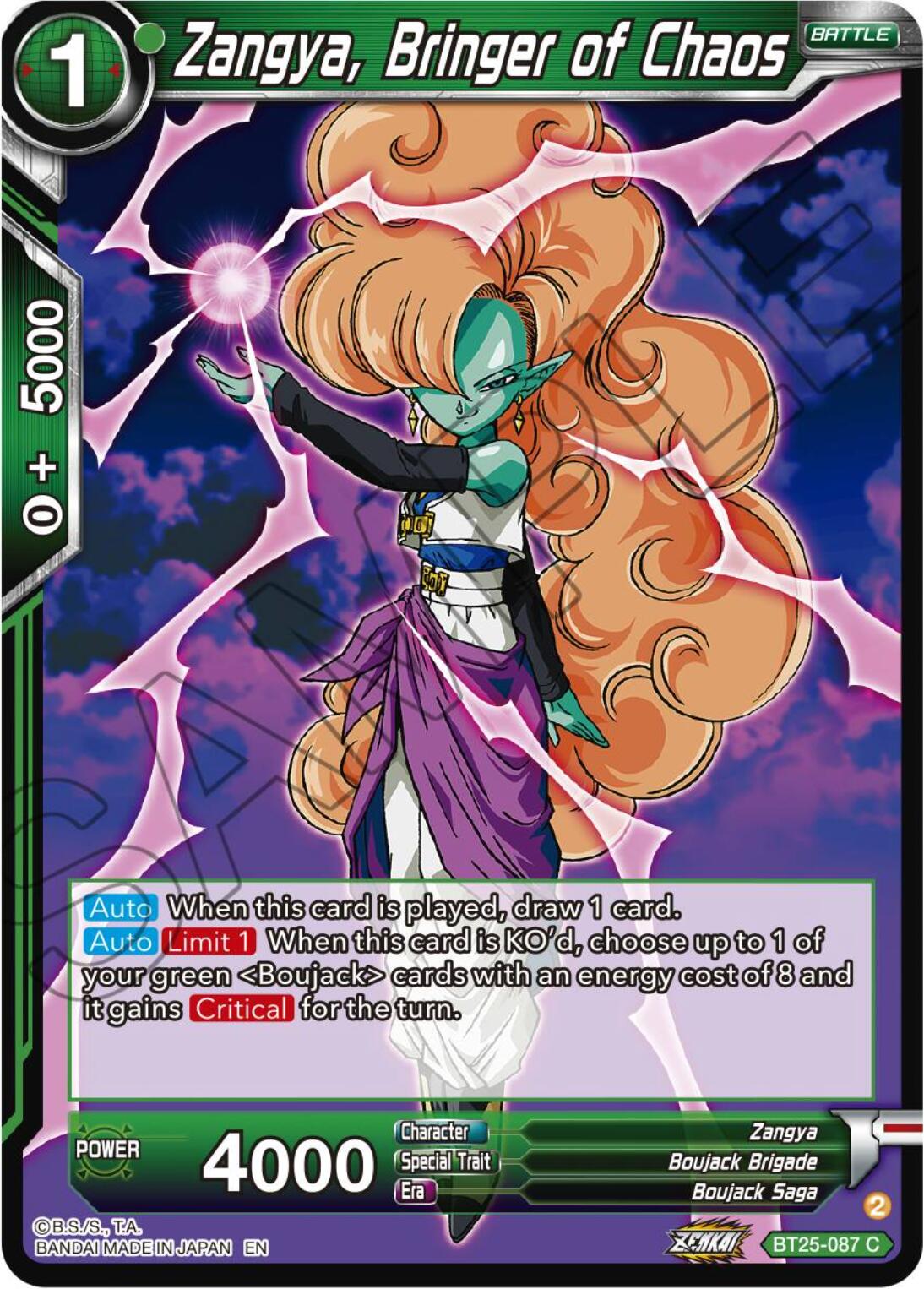 Zangya, Bringer of Chaos (BT25-087) [Legend of the Dragon Balls] | Fandemonia Ltd