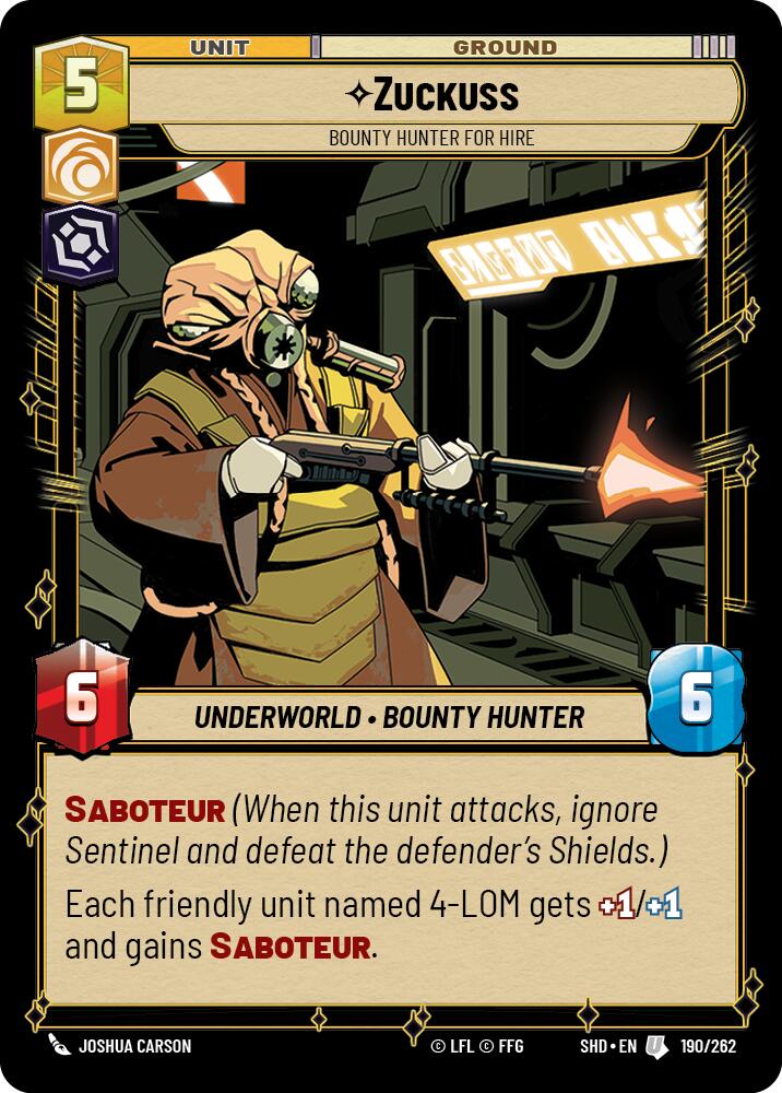 Zuckuss - Bounty Hunter for Hire (190/262) [Shadows of the Galaxy] | Fandemonia Ltd