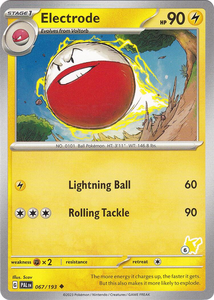 Electrode (067/193) (Pikachu Stamp #6) [Battle Academy 2024] | Fandemonia Ltd