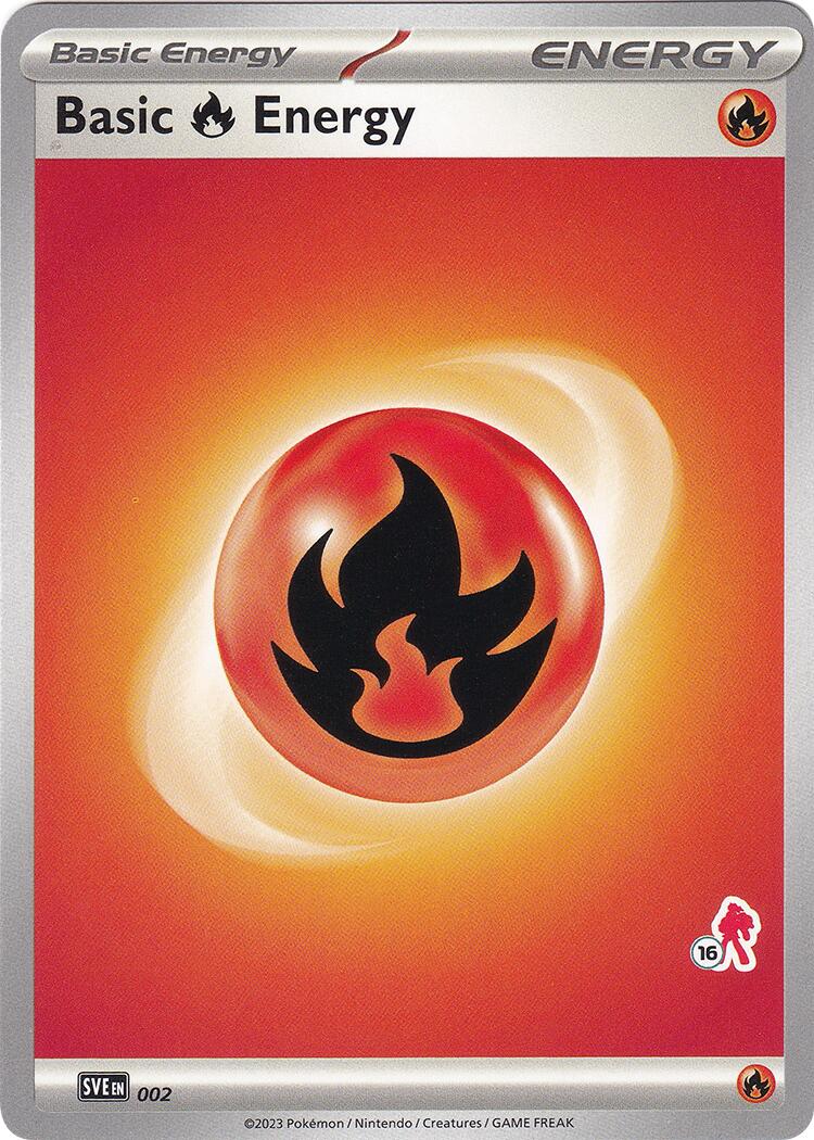 Basic Fire Energy (002) (Armarouge Stamp #16) [Battle Academy 2024] | Fandemonia Ltd