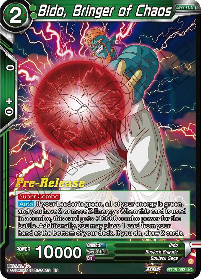 Bido, Bringer of Chaos (BT25-093) [Legend of the Dragon Balls Prerelease Promos] | Fandemonia Ltd